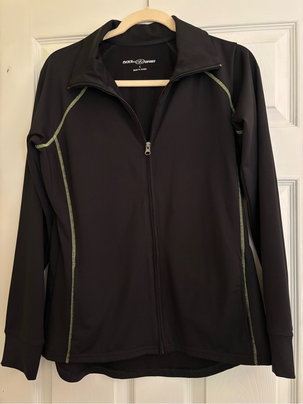 Black Utility Jacket with Lime Stitching